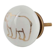 Golden Bear Pattern Ceramic Cabinet Knobs